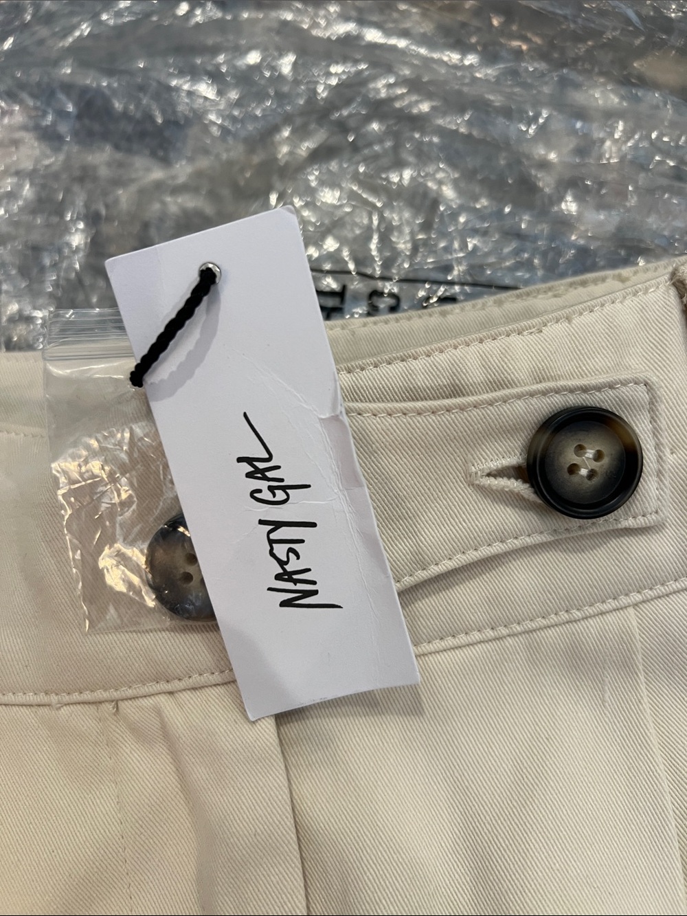 Nasty Gal Cream High-Waist Wide-Leg Pants size 4. NWT! - Picture 7 of 7
